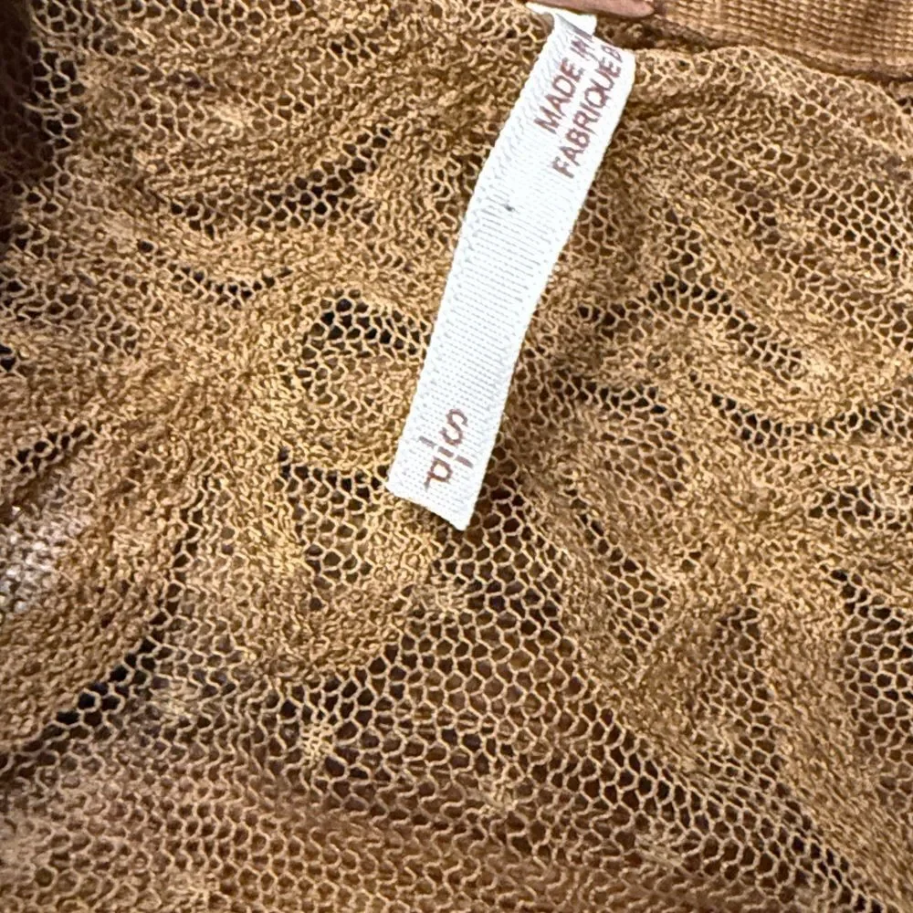 Free  People Women's Brown Rosebud Cuff Button Down